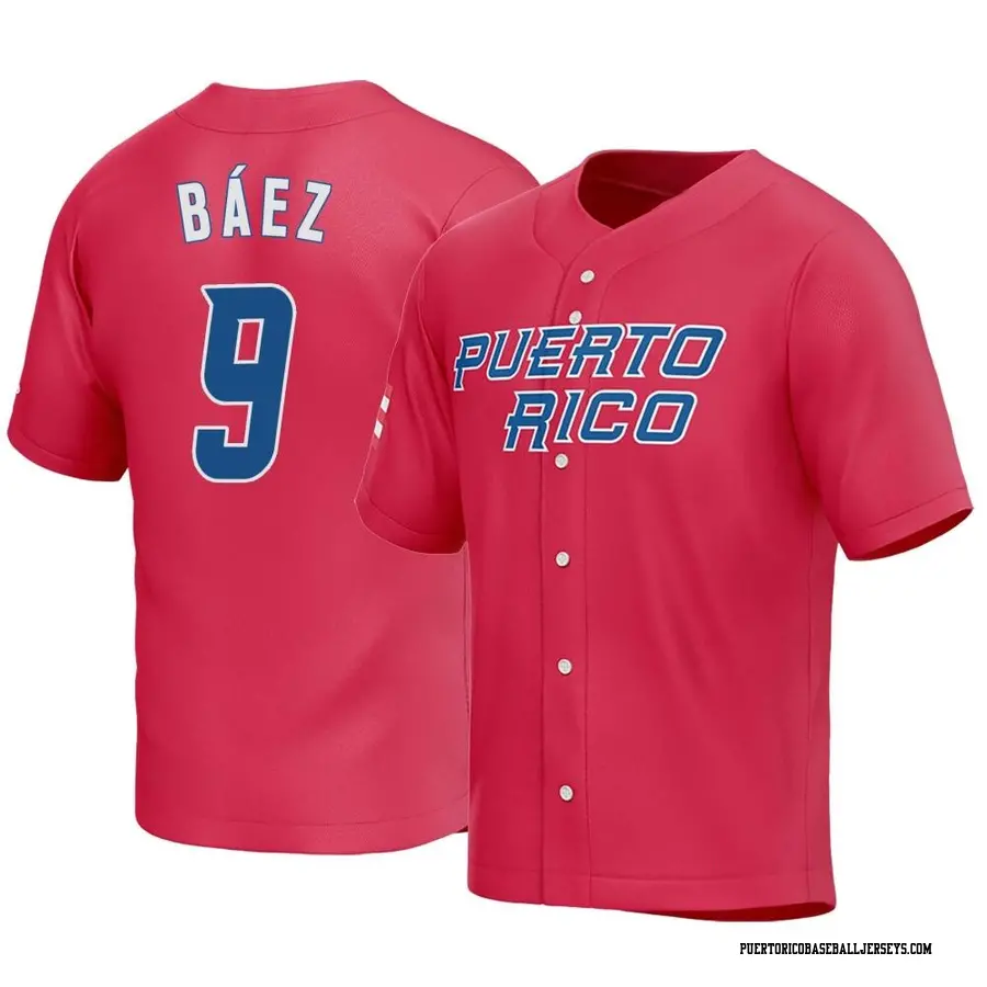 Puerto Rico Baseball Men's Javier Baez 2023 World Baseball Classic Jersey -  Replica Red - Puerto Rico Store
