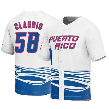 Puerto Rico Baseball Youth Alex Claudio 2023 World Baseball Classic Jersey - Replica White