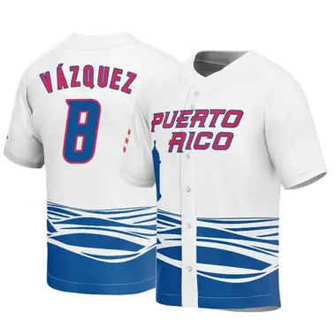 Puerto Rico Baseball Youth Christian Vazquez 2023 World Baseball Classic Jersey - Replica White
