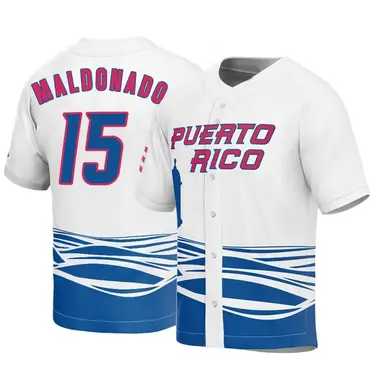Puerto Rico Baseball Youth Martin Maldonado 2023 World Baseball Classic Jersey - Replica White